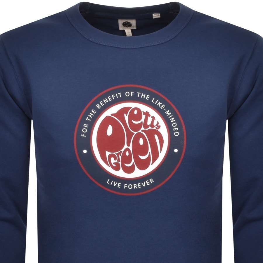 Alternative Image for ProductPretty Green Like Minded Logo Sweatshirt Navy2